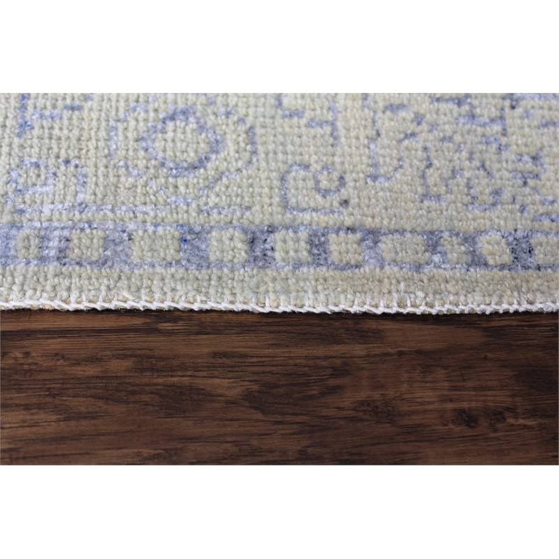 Emblem 12 1.6X1.6 Silver Handknotted Wool Area Rug