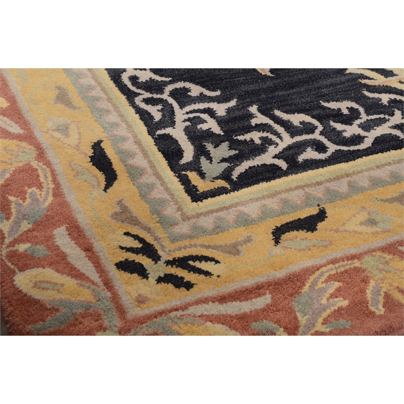 Ablon 01 5X8 Black Handtufted Wool Area Rug