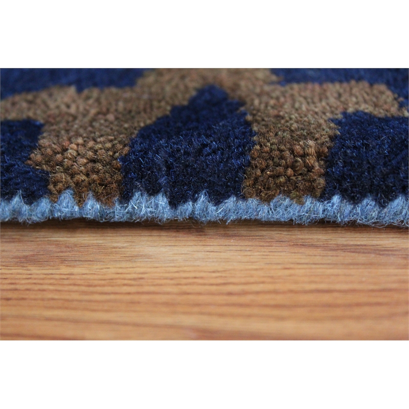 Belize 05 8x11 Blue Handtufted Wool Area Rug