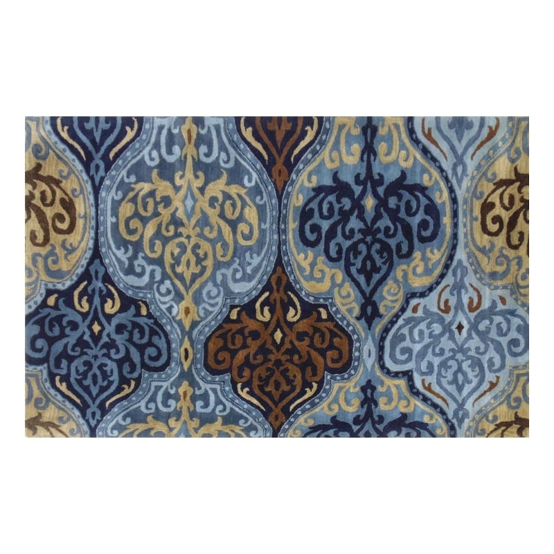 Belize 05 9X13 Blue Handtufted Wool Area Rug