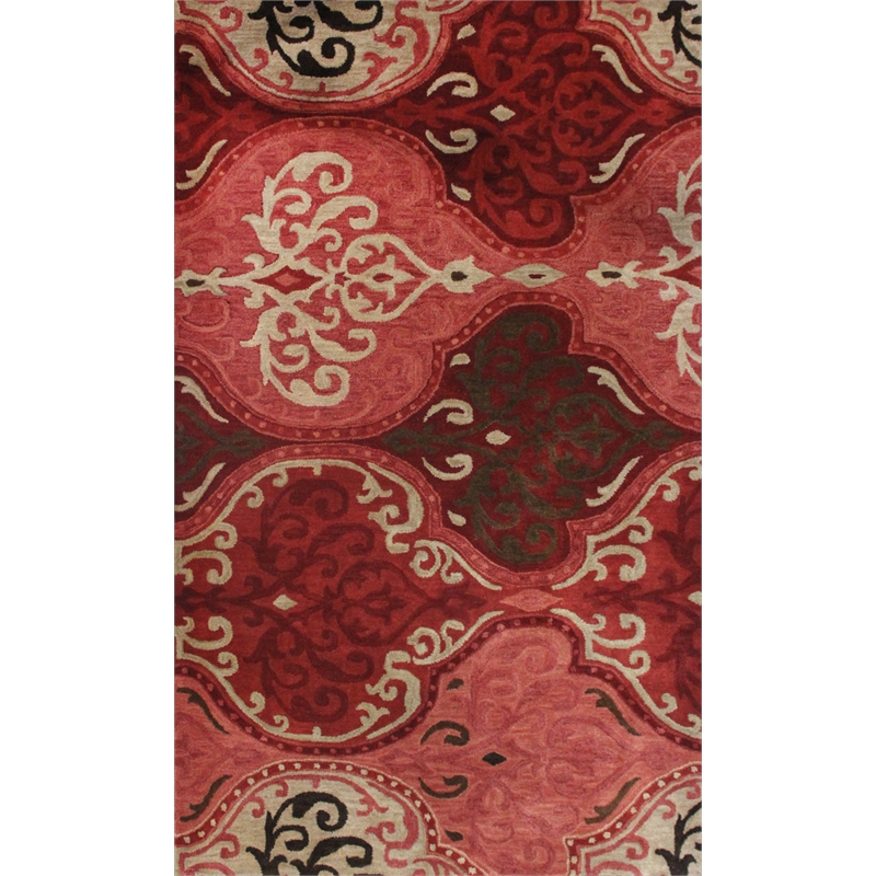 Belize 05 5x8 Wine Merlot Handtufted Wool Area Rug