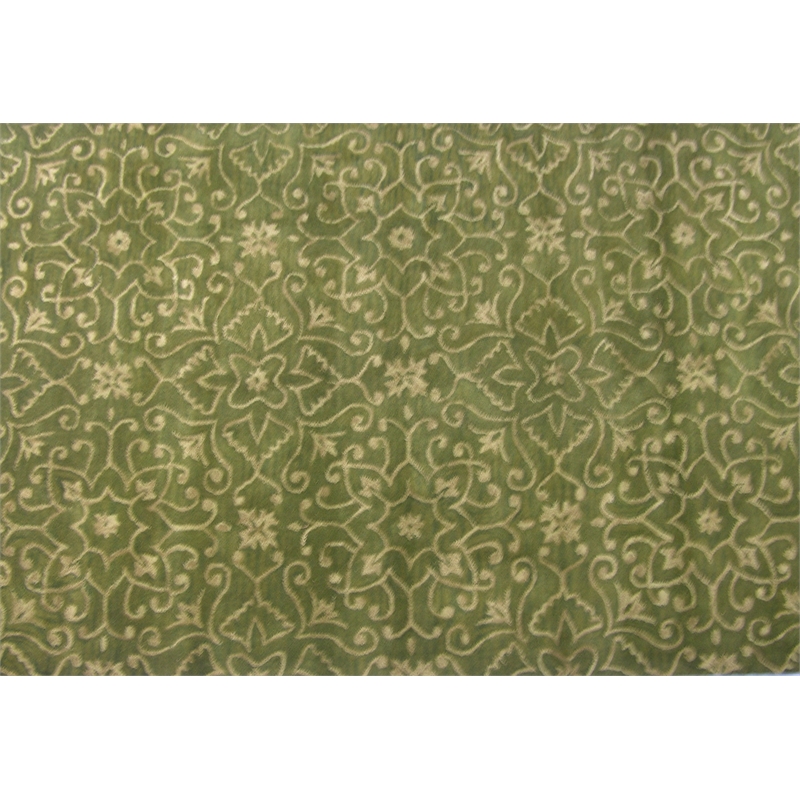 Belize 08 5x8 Green Handtufted Wool Area Rug