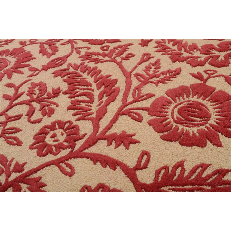 Dahlia 01 9X13 Red Handtufted Wool Area Rug