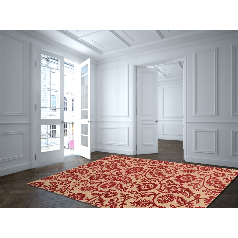 Dahlia 01 9X13 Red Handtufted Wool Area Rug