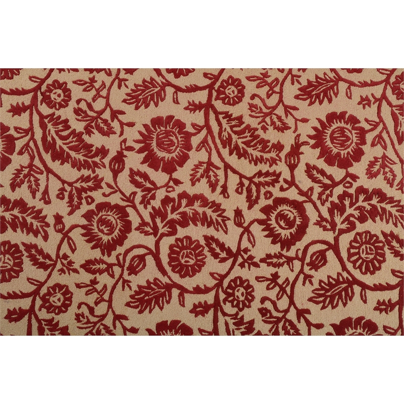 Dahlia 01 9X13 Red Handtufted Wool Area Rug