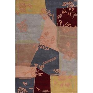 dahlia 03 5x8 blue/multi-color handtufted wool area rug