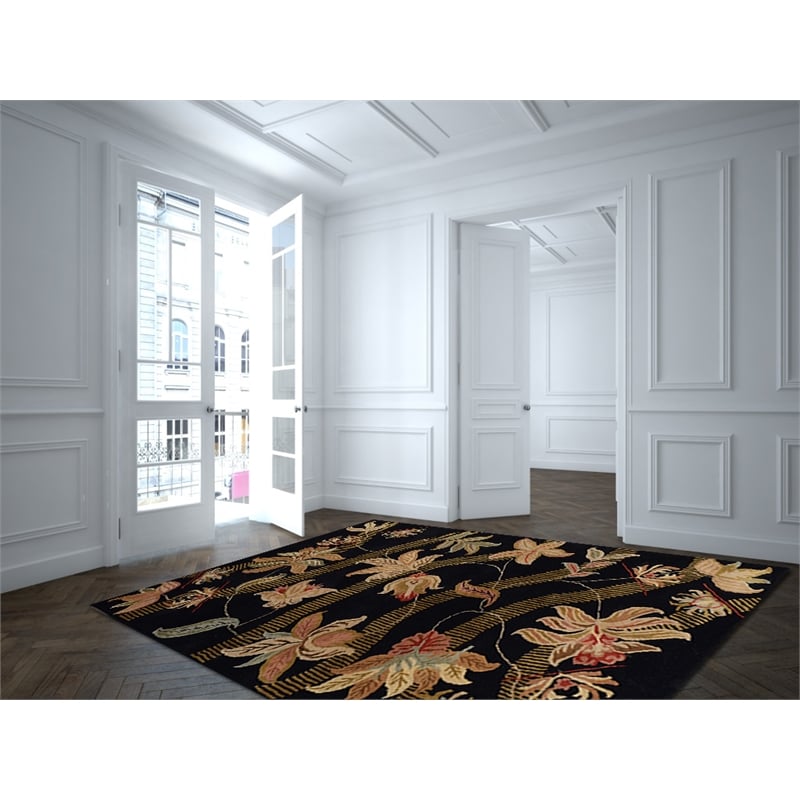 Dahlia 06 2X3 Black Handtufted Wool Area Rug