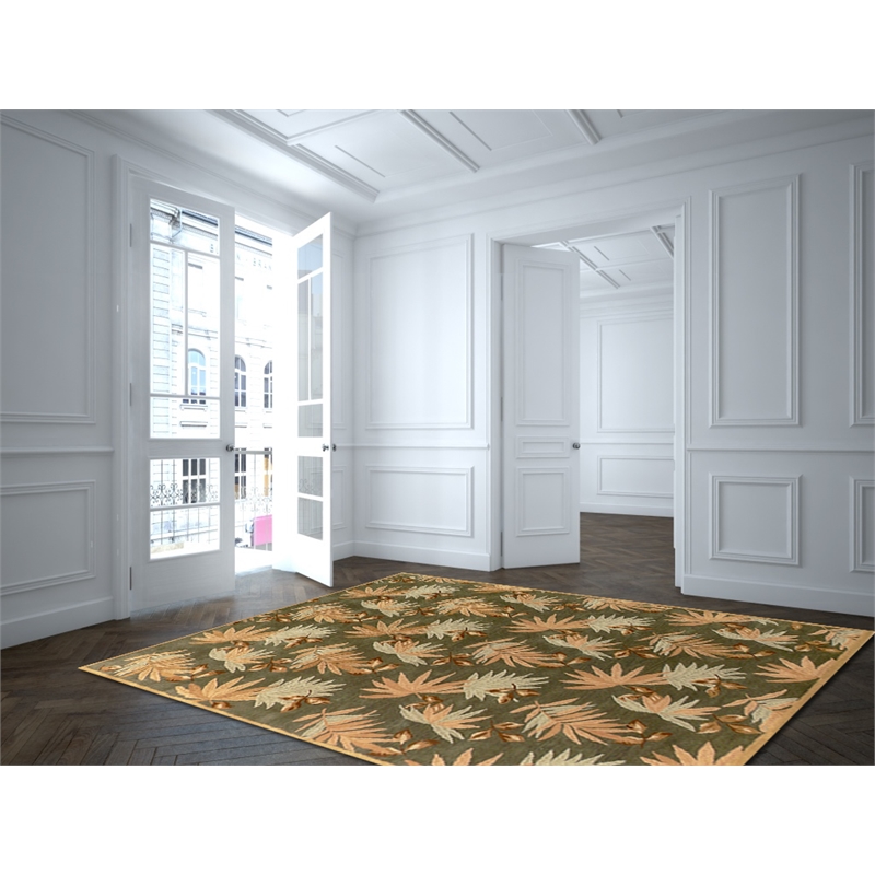 Fabio 01 3.6X5.6 Green Handtufted Wool Area Rug