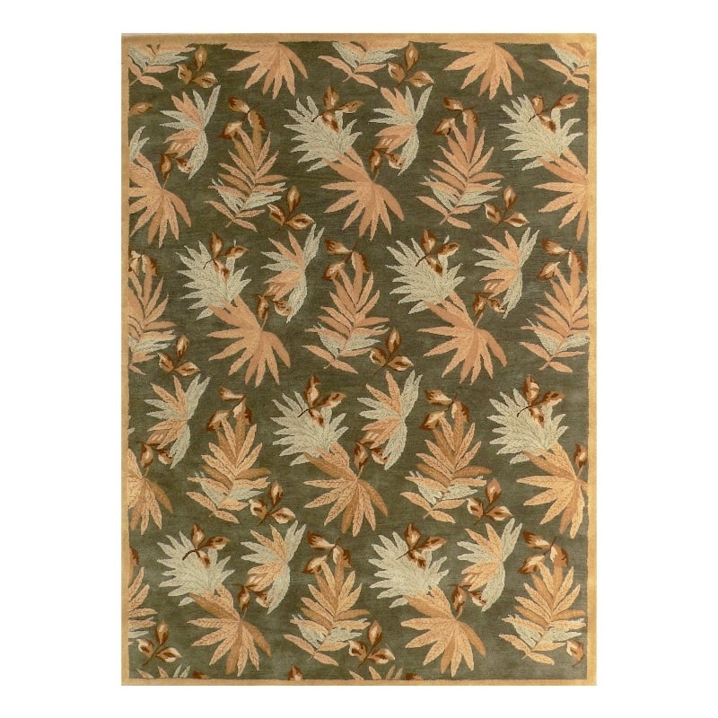 Fabio 01 8x11 Green Handtufted Wool Area Rug