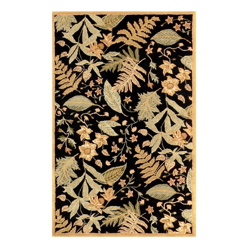 Fabio 02 5x8 Black Handtufted Wool Area Rug