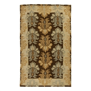 flora 04 5x8 mocha brown handtufted wool area rug