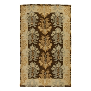 Flora 04 8X11 Mocha Brown Handtufted Wool Area Rug