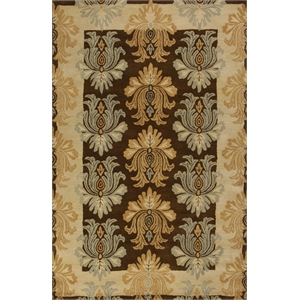 flora 04 2x3 mocha brown handtufted wool area rug