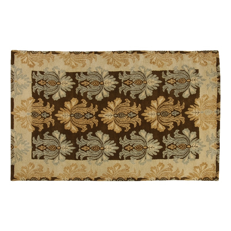 Florta 04 9X13 Mocha Brown Handtufted Wool Area Rug