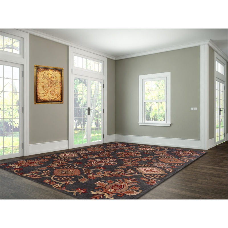 Impressa 01 2.6X9 Charcoal Handtufted Wool Area Rug