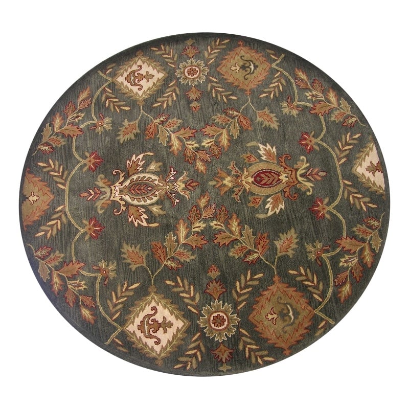 Impressa 01 8X8 Round Charcoal Handtufted Wool Area Rug