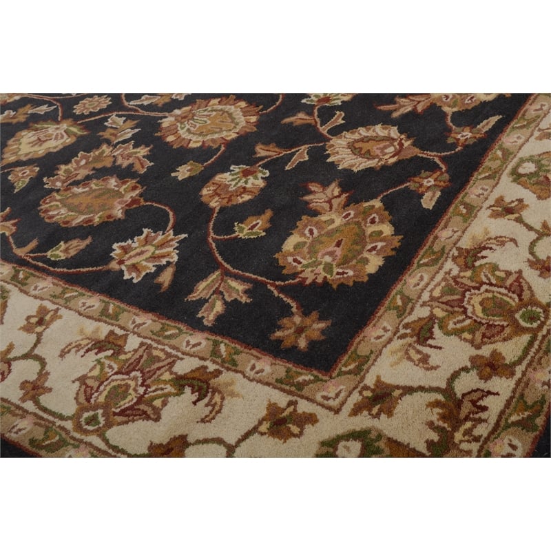Jasmine 01 5X8 Charcoal Handtufted Wool Area Rug