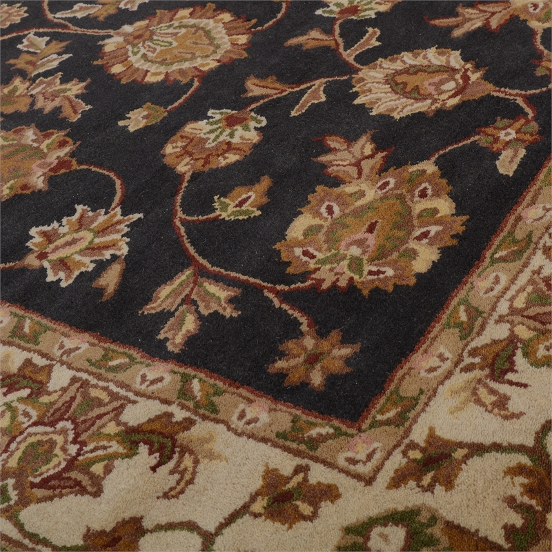 Jasmine 01 8X11 Charcoal Handtufted Wool Area Rug