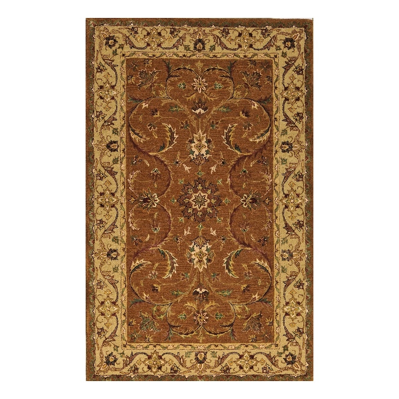 Jasmine 02 5X8 Brown Handtufted Wool Area Rug