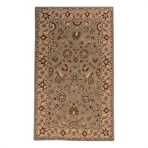 jasmine 03 2.6x9 green handtufted wool area rug