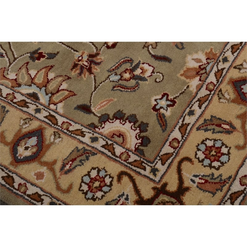 Jasmine 03 5X8 Green Handtufted Wool Area Rug