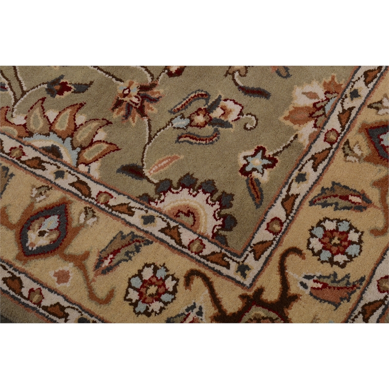 Jasmine 03 8X11 Green Handtufted Wool Area Rug