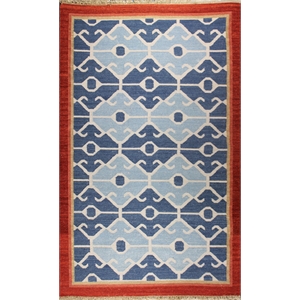 kilim 04 5x8 blue handwoven wool area rug