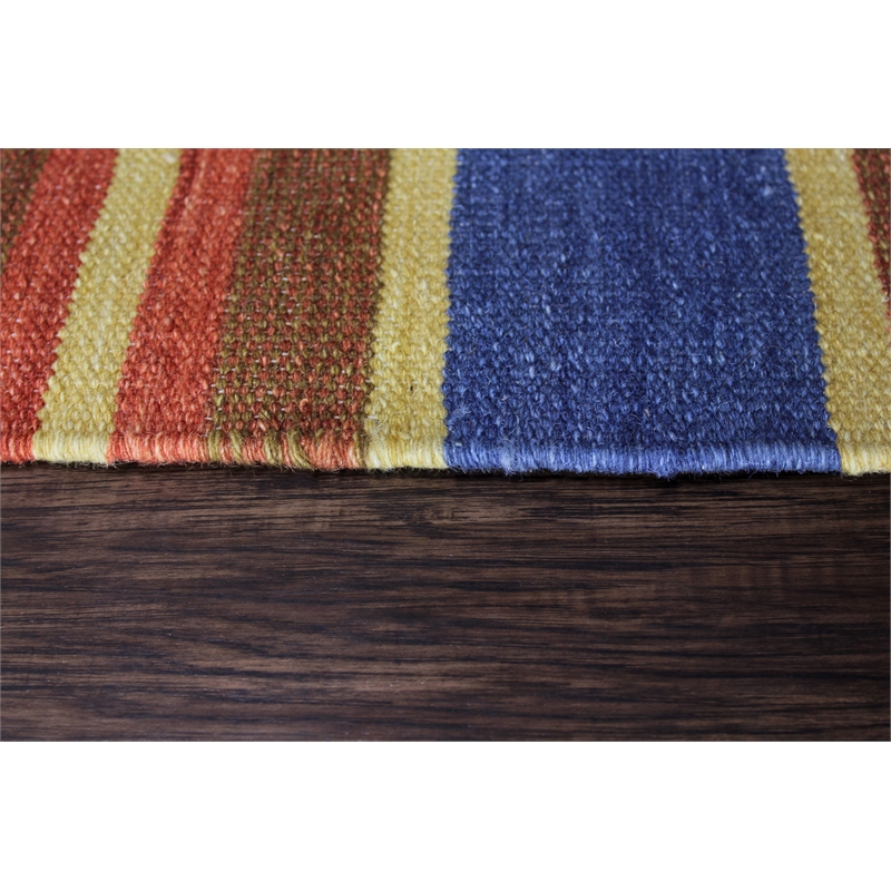 Kilim 05 5X8 Blue Handwoven Wool Area Rug
