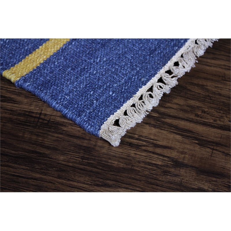Kilim 05 5X8 Blue Handwoven Wool Area Rug