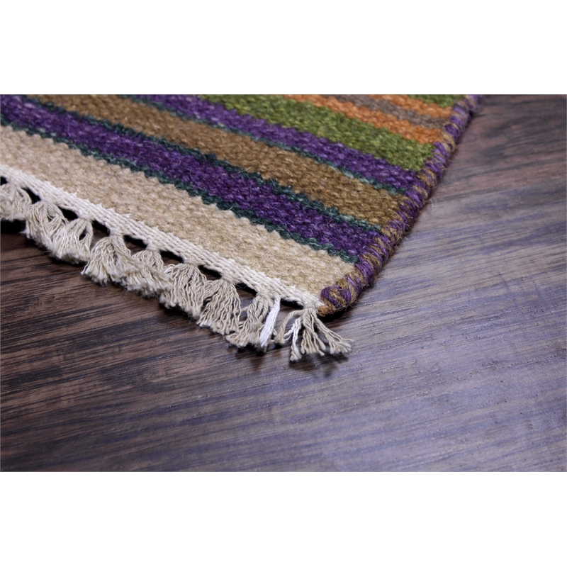 Kilim 05 8X11 Gold Handwoven Wool Area Rug