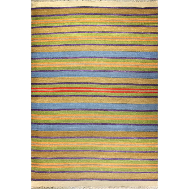 Kilim 05 8X11 Gold Handwoven Wool Area Rug