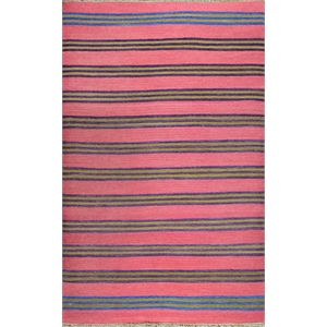 kilim 05 4x6 pink handwoven wool area rug