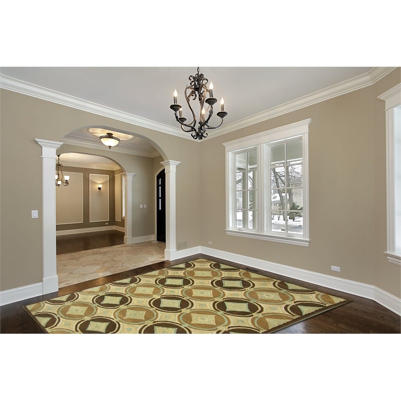 Hugoh 02 5x8 Green Handtufted Wool Area Rug