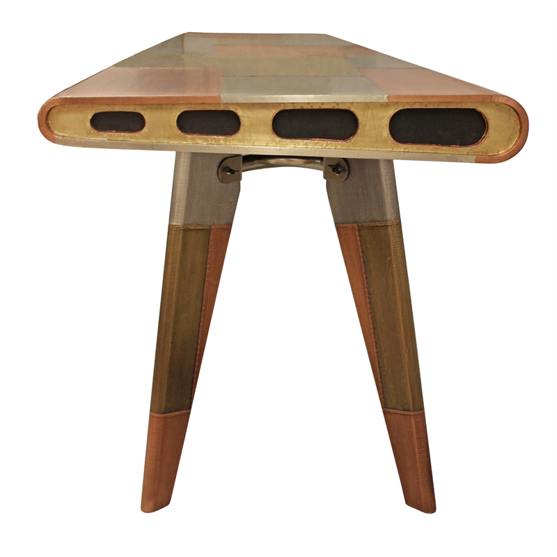 Mar Vista Desk 2-Piece Set with Phil Natural Armchair with Exposed Wooden Frame