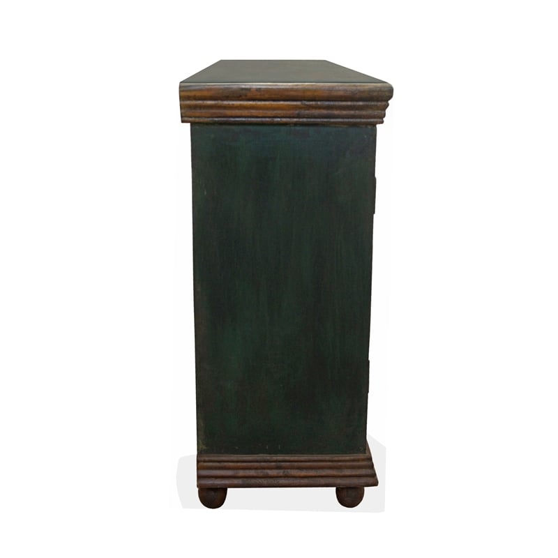 Arvada Mango Solid Wood 4 Carved Doors 4-Drawer Buffet in Multi-Color Finish