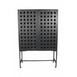 Moti Aliso Becca Solid Wood 2 Door Tall Cabinet on Cast Iron Base in Black