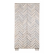 Zane Mango Solid Wood 2-Door Tall Cabinet with Zig-Zag Pattern in White Wash