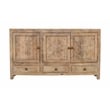 Carter Weatherly 3-Door 3-Drawer Solid Wood Accent Cabinet in White Wash