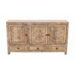 Carter Weatherly 3-Door 3-Drawer Solid Wood Accent Cabinet in White Wash