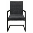 Wendy Genuine Leather Armchair in Antique Black with Iron Frame