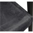 Wendy Genuine Leather Armchair in Antique Black with Iron Frame