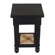 Navice End Table with 1 Bottom Shelf Storage with Solid Wood in Black Finish