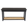 Navice 1-Shelf Console Table with Solid Wood in Black Finish