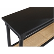 Navice 1-Shelf Console Table with Solid Wood in Black Finish