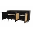 Navice 3 Woven Door Plasma Stand with Solid Wood in Black Finish