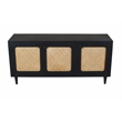 Navice 3 Woven Door Plasma Stand with Solid Wood in Black Finish