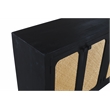 Navice 4 Woven Door Sideboard in Solid Wood with a Black Finish