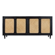 Navice 4 Woven Door Sideboard in Solid Wood with a Black Finish