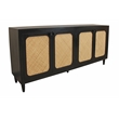 Navice 4 Woven Door Sideboard in Solid Wood with a Black Finish