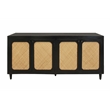 Navice 4 Woven Door Sideboard in Solid Wood with a Black Finish